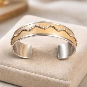 Chan Luu silver beaded & leather bracelet RARE